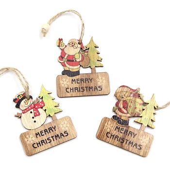 3PCS/4BUC Stele Imprimate de Lemn Pandantiv Ornamente de Crăciun Copac Ornament DIY Artizanat din Lemn pentru Copii Cadouri pentru Casa Petrecere de Craciun Decor