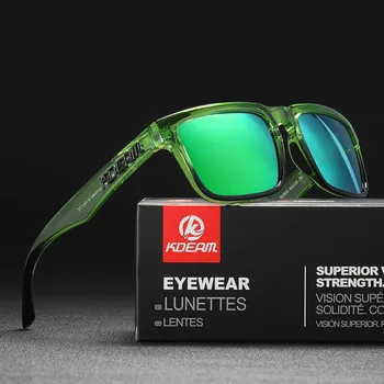 Noi KDEAM Design de Brand Pătrat Polarizat ochelari de Soare Barbati Vacanță de Conducere Ochelari de Soare Reală de Acoperire Lentile UV400 Ochelari de Pescuit