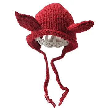 BomHCS Handmade Tricotate Copii Fete De Iarna Cald Căști De Protecție Capac Drăguț Ureche Beanie Hat