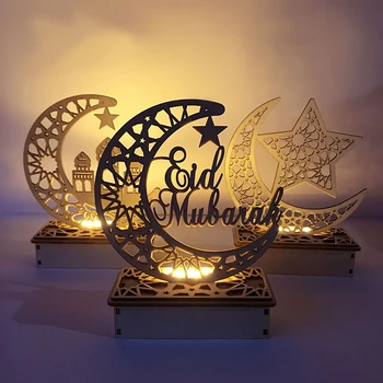 EID Mubarak a CONDUS Lemn Pandantiv EID Mubarak Decor pentru Acasă Ramadan Mubarak Ornamente Eid Al Adha Islam, Musulman de Partid Eveniment Supplie