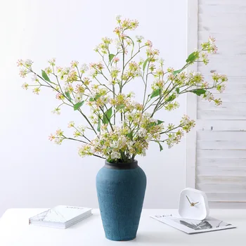 Noi 105cm Pastorală Stil Mare de la o Singură Floare de Prun Flori Artificiale Casă Pat de Hotel și mic Dejun de Decorare Pânză de Mătase Flori DIY