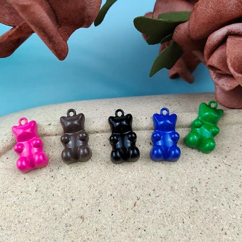 JeQue 10buc Spray Vopsea Urs Papusa Aliaj Farmece Mini Animale de Email Bratara Pandantive Plutitoare Pentru a Face Bijuterii Accesorii