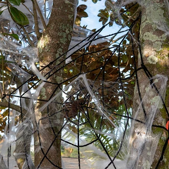 Halloween Elastic Pânze De Păianjen Păianjen Păianjen Ușor De Instalat Pentru Interior, În Aer Liber, Curte Gazon Acasă Decoratiuni Recuzită Consumabile Partid