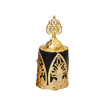 Aur Orientul Mijlociu Arab Creative Metal Simplu Arzător de Tămâie Mat Negru și Alb Ceramic Desktop Decor Meserii LB92305