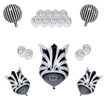 18pcs/Animal Pack Tema de Partid Balon Tigru, Zebra Vaca Balon Folie Aniversare pentru Copii Heliu Balon Copil de Dus Decor Consumabile