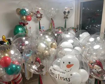 Crăciun Bubble Ballon Autocolant DIY Transparent Bobo Baloane Decor Crăciun Fericit Bobo Balon Autocolant pentru Ziua de Anul Nou