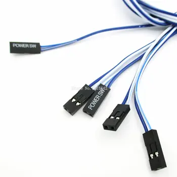 5PCS/MULȚIME de PC-Puterea Momentană Buton Comuta Conector Cablu de Resetare Linia de Lungime 50cm