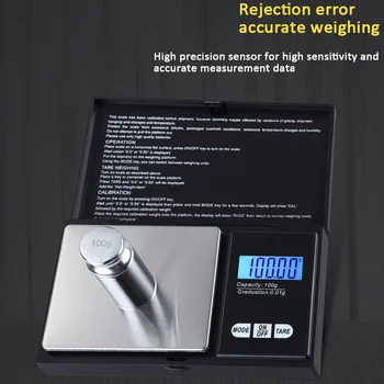 100/200/300/500/1000g 0.01/0.1 g cantar Digital Precis Display LCD Scară de Buzunar Gram in Greutate Pentru Bucatarie Droguri Bijuterii