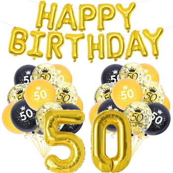 1set 18 21 30 40 50 60 de Ani la mulți ani Decor Baloane 32inch Numărul de Aur Balon Adult Ziua de nastere Aniversare Decor