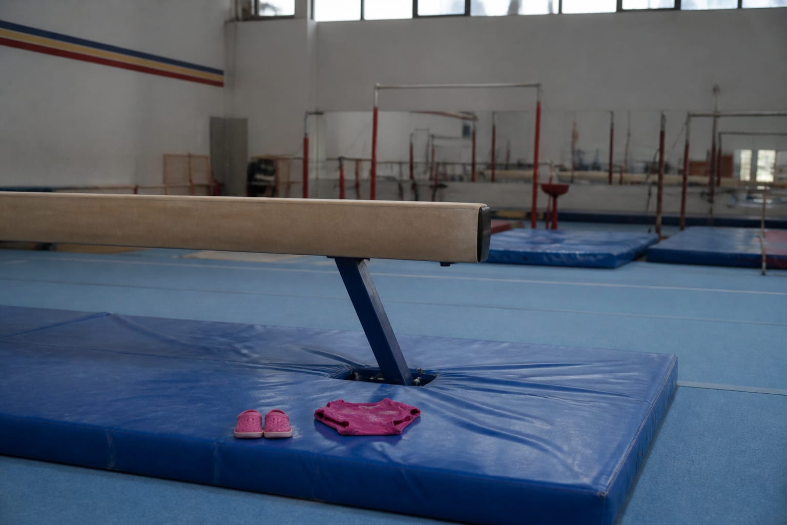 Fiica Larisei Iordache pe bârnă la un an și jumătate