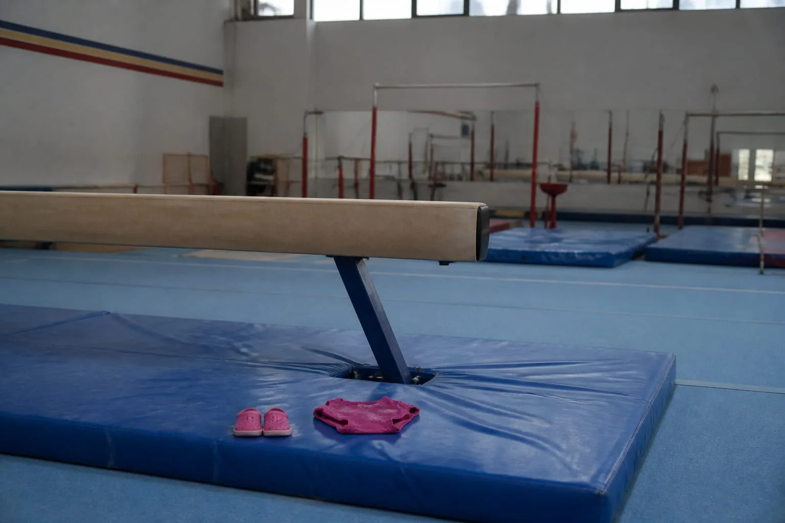 Fiica Larisei Iordache pe bârnă la un an și jumătate