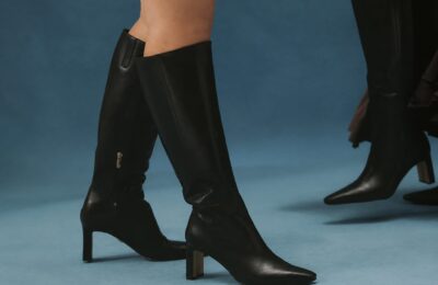 Cizme până la genunchi pentru gambe late, cu un model sub 25 de dolari